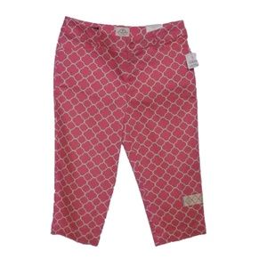 St. John's Bay Women's Pink Print Capri Pants